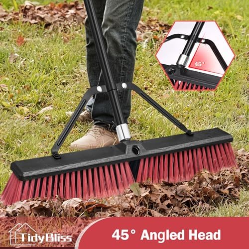 TidyBliss 24” Large Push Broom Outdoor Heavy Duty with 63” Long Handle - Image 6