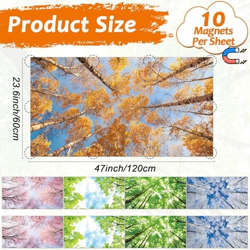 8 Pcs Fluorescent Light Covers with 80 Magnets Decorative for Classroom Ceiling Light 4 x 2 Feet Magnetic Light Covers Filter Easy Install for Office Hospitals & Home Drop Ceiling Supplies (Season) - Image 2