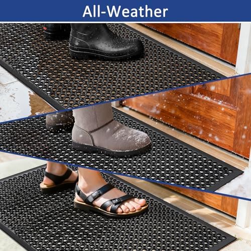 Anti Fatigue Rubber Mats - 2 Pack Restaurant Kitchen Non-Slip Bar Floor Entry Door Drainage Mats - Indoor/Outdoor Use - 36 x 60 Inches - Image 7