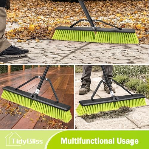 TidyBliss 24” Wide Push Broom Outdoor Heavy Duty with 63” Long Handle - Image 2