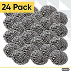 Superio Stainless Steel Scourers Steel Wool Scrubber Pad Used for Dishes, Pots, Pans, Grill, Stoves, and Ovens, Easy scouring for Tough Kitchen Cleaning Pack of 24 - Image 4