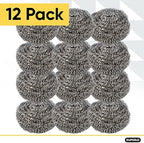 Superio Stainless Steel Scourers Steel Wool Scrubber Pad Used for Dishes, Pots, Pans, Grill, Stoves, and Ovens, Easy scouring for Tough Kitchen Cleaning (12) - Image 4