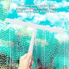 Squeegee for Shower Door 14 Inch Wide Blade, 11 Inch Short Handle One-Piece Silicone with Stainless Steel Core, Non-Slip Grip Window Squeegee for Bathroom Mirror Car Windshield, Aluminum Hook (White) - Image 2