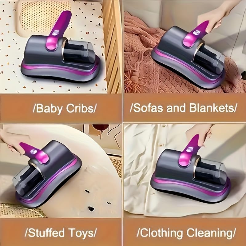 All-in-One Handheld Vacuum Cleaner – Deep Cleaner for Mattress, Bed, Couch, Car, & Pet Hair with HEPA Filter, Lightweight Home Cleaning for Stubborn Dirt（Purple） - Image 4