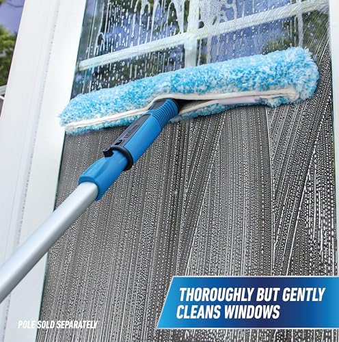 Unger Professional Connect and Clean 14" Window Scrubber Washer for Glass Cleaning, Commercial and Residential Washing, Multipurpose Tool, Gentle on Windows, Reusable Microfiber Sleeve (Pack of 6) - Image 2