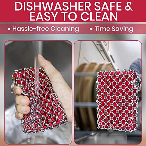 316L Cast Iron Scrubber Chainmail - Chain Mail Scrubber for Skillet, Pan - Image 6
