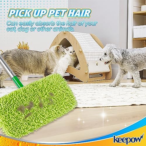 KEEPOW Reusable Microfiber Mop Pads Compatible with Sweeper Mop, 4 Pack - Image 4
