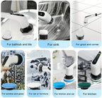 Electric Spin Scrubber,Cordless Cleaning Brush,Shower Cleaning Brush with 9 Replaceable Brush Heads, Power Scrubber 5 Adjustable Speeds for Floor Bathroom Shower Bathtub Glass Car, Gift - Image 4