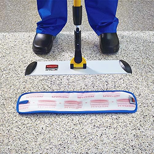Rubbermaid Commercial Products Mop Head for Microfiber Damp Mop, 18-Inch, Blue, Heavy-Duty Single Sided Cleaning Cloth for Hardwood/Tile/Laminated Floors in Kitchen/Lobby/Office - Image 2