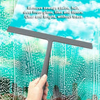 14 Inch Silicone Shower Squeegee for Glass Doors with Hook - Streak-Free Window Cleaner for Bathroom, Mirror, Tile & Car, No Scratch Squeegee with Metal Core (Gray - Image 2