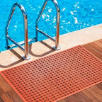 Outdoor Rubber Mat Kitchen Anti-Fatigue Entrance Floor Mats (24"x 36") Commercial Restaurant Bar Floor Mat New Outside Rubber Non Slip Drainage Mat Red - Image 2