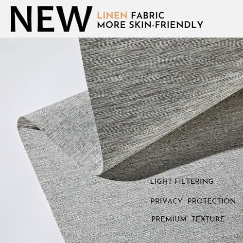 Persilux Light Filtering Roller Shades for Window Blinds,Cordless,Linen Fabric,Thermal Insulated Fabric UV Protection Shades for Home,Office,Bedroom,Door,Light Filtering-Grey,21" W X 72" H - Image 2