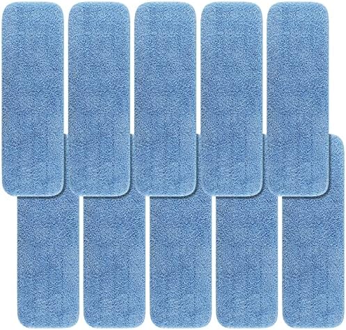 Replacement Mop Pads Fit for Rubbermaid Commercial 18" and 17" Mop - 10 Pack Wet & Dry Commercial Cleaning Reusable Refills Fit for Any Flat System 17 and 18 Inch by BeiLan