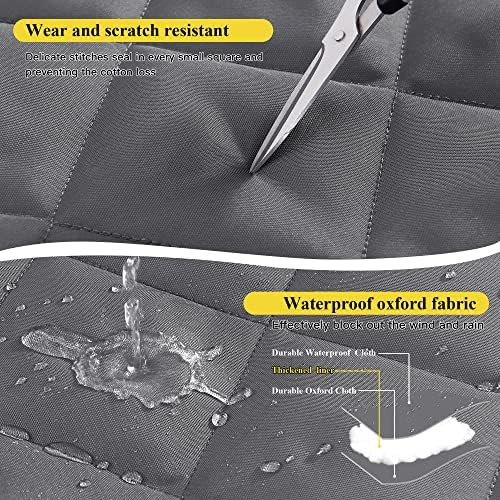 NICETOWN Thermal Insulated Door Curtain, Oxford Cloth-Thicken Polyester Fiber Fill, 34"x84" Self Sealing Screen Temporary Door Cover with 3 Hanging Ways for Doorway Old House, Grey, 1 Panel - Image 4
