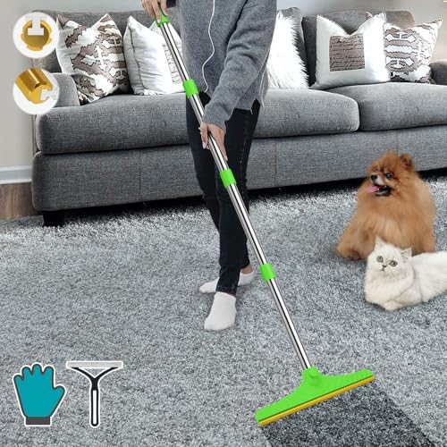 B-Land Carpet Rake for Pet Hair Removal, Green by B-Land