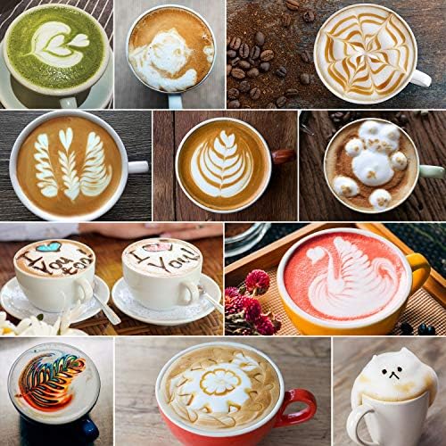 Milk Frothing Pitcher, 350ml (12oz) Steaming Pitchers Stainless Steel Milk Coffee Cappuccino Latte Art Barista Steam Pitchers Milk Jug Cup with Decorating Art Pen, Gold - Image 7