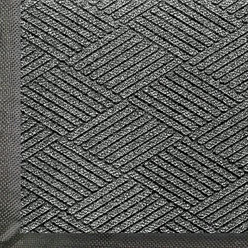 M+A Matting 2295 WaterHog Eco Premier Polyester Fiber Entrance Indoor/Outdoor Floor Mat, SBR Rubber Backing, 6' Length x 6' Width, 3/8" Thick, Grey Ash by MAMatting