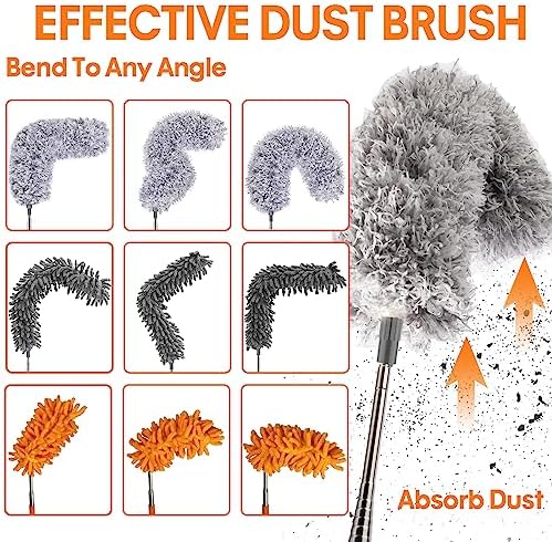 Dusters for Cleaning, 30-100 Inch Long Handle with 4 Duster Types - Image 4