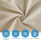 RYB HOME Faux Linen Side French Door Curtain - Privacy Light Filtering Window Curtains for Patio Front Door Sidelight Drapes Tie up Shade, 1 Piece, 12W x 72L Inches,Light Beige - Image 5