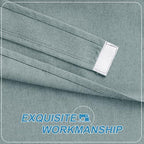 RYB HOME Linen Blended French Door Shades Self Adhesive, Privacy Room Darkening Glass Door Window Curtains for Kitchen Patio Sidelight Curtain Tie Up Shade W 30 x L 80 in, 1 Pc, Stone Blue - Image 3