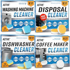 ACTIVE Washer Dishwasher Disposal & Coffee Cleaner Tablets - 96 Tabs Includes Washing Machine Cleaner, Dishwasher, Disposer, Coffee Maker Descale Tabs - Deep Clean & Refresh Appliance - 1 Year Supply by ACTIVE