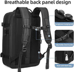 Men Travel Backpack vacuum compression Laptop Backpack Large Capacity Backpack 17 inch Extended Hiking Business backpack (black) - Image 6
