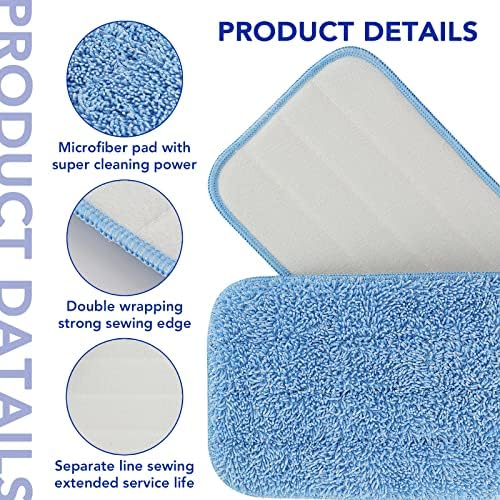 Replacement Microfiber Pad for Rubbermaid Commercial 18 Inch and 17 Inch Mop - 3 Pack Wet & Dry Commercial Cleaning Reusable Mop Refills Fit for Any Microfiber Flat - Image 2