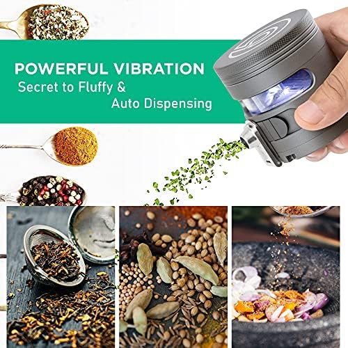 Cloudious9 - Tectonic9 Herb Grinder Automatic Electric Herbal Spice Dispenser Large 2.5" Aluminum Alloy (Grey), For Home & Kitchen Only - Image 2