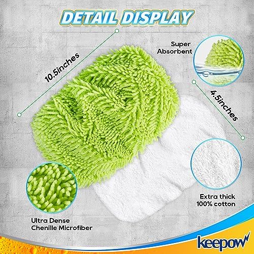 KEEPOW Reusable Microfiber Mop Pads Compatible with Swiffer Sweeper, 2 Pack - Image 3