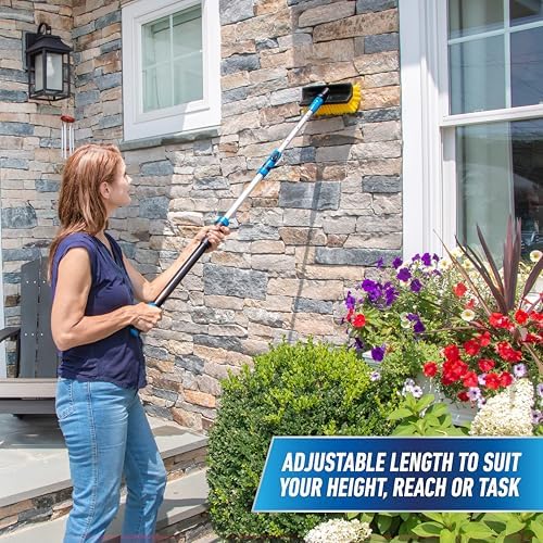 Unger Professional Lock-On EZ Extend Pro Telescopic Pole, Extension 2.6’ to 5.3’, Telescoping Pole for Floor & Surface Cleaning, Use with Lock-On Brushes and Broom Head Cleaning Tools, Indoor/Outdoor - Image 2